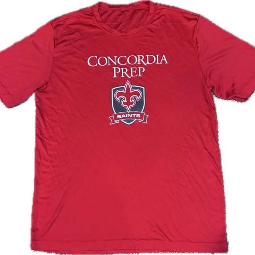 Concordia Prep Saints Red Athletic T-Shirt Size Medium (40” chest)